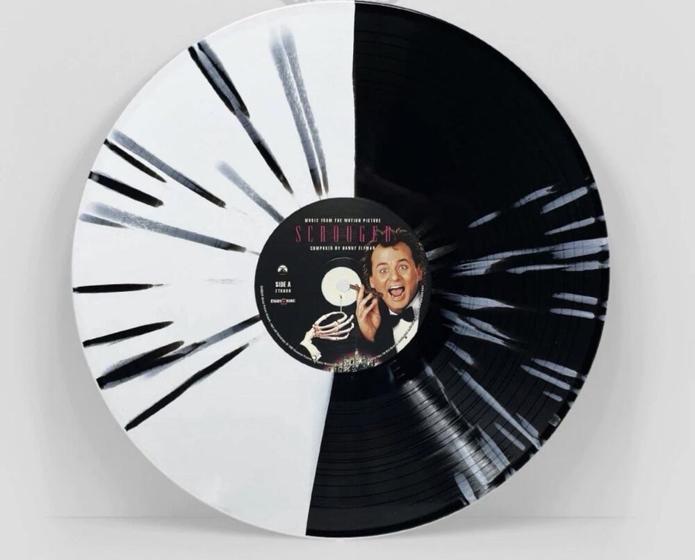 Scrooged Vinyl Soundtrack Danny Elfman Black White Splatter 100 Copies SEALED #4